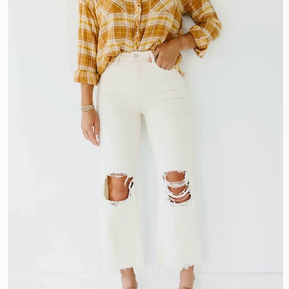 Cream Vervet denim wide leg pants, never worn! - Picture 3 of 7